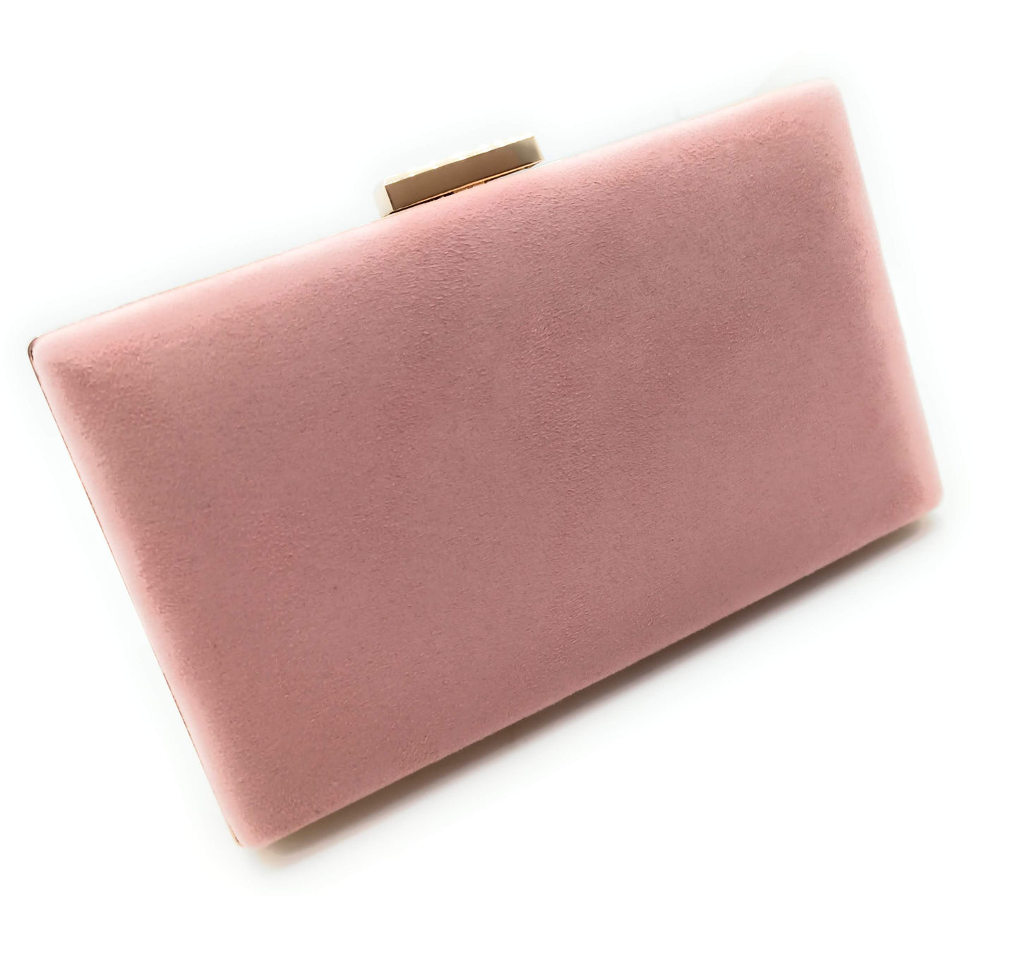Cartera De Mano Bolso Fiesta Rectangular · Ante Rosa Viejo, Oro