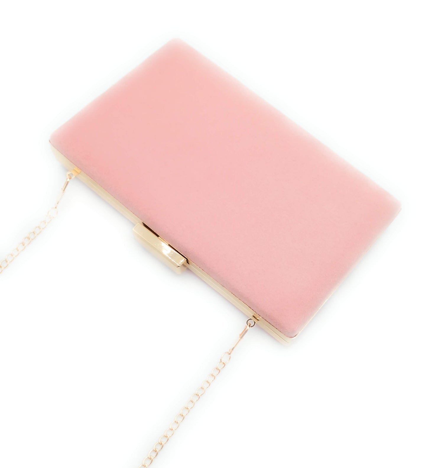 Cartera De Mano Bolso Fiesta Rectangular · Ante Rosa Viejo, Oro