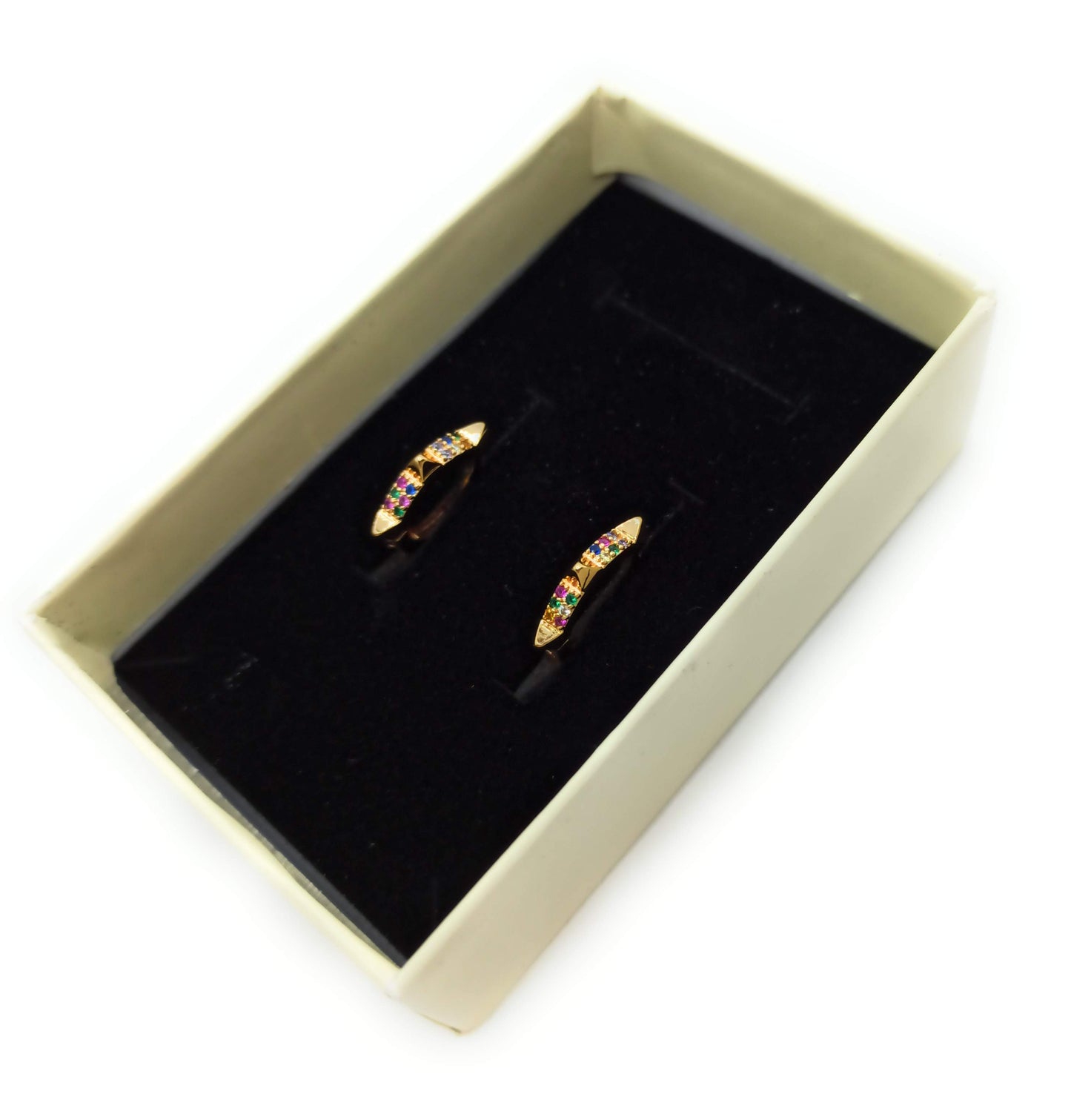 Pendientes Aro con estilo rockero · Cristales Multicolor