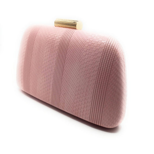 Cartera De Mano Bolso Fiesta · Trenzado Rosa Claro
