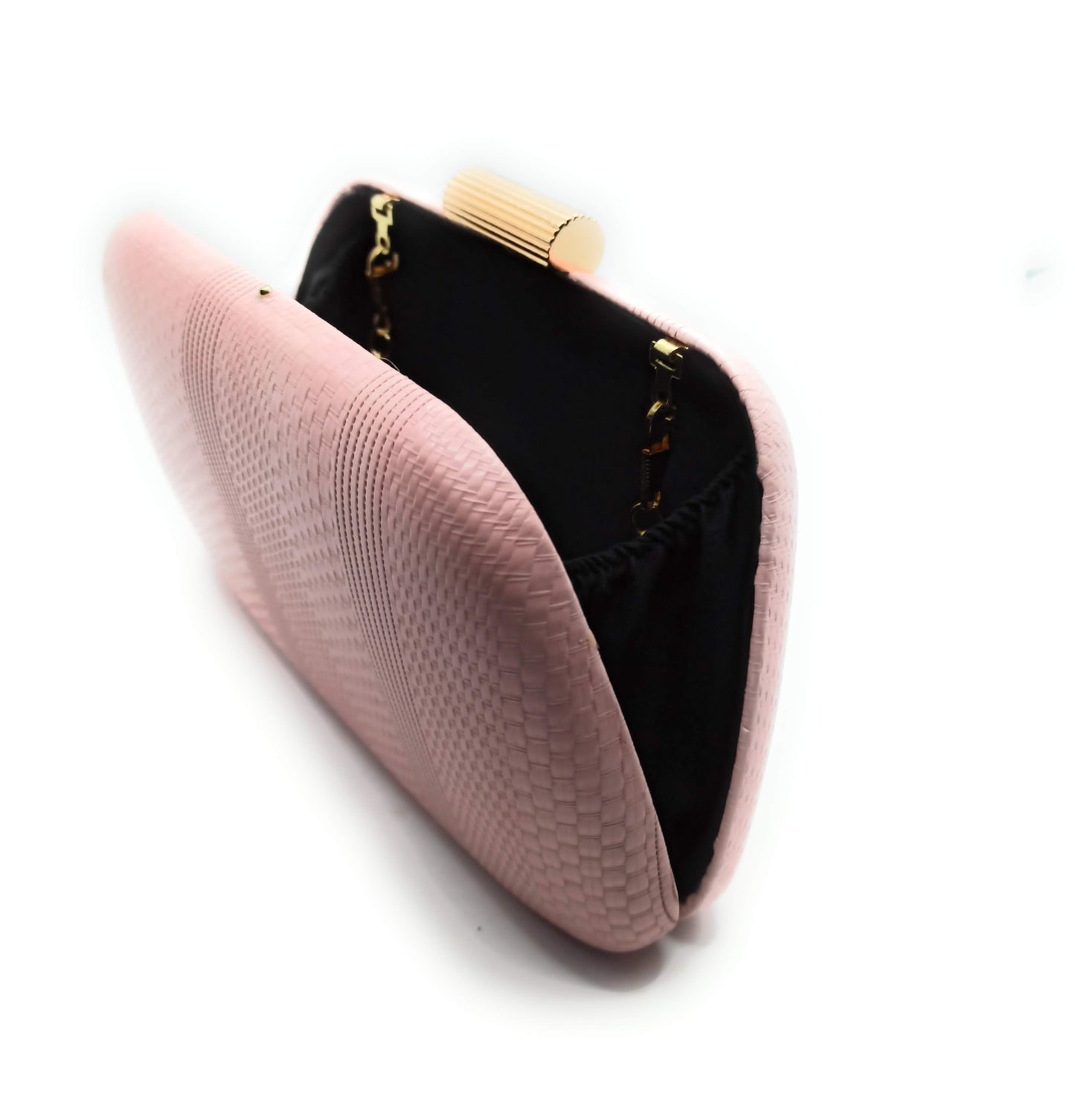 Cartera De Mano Bolso Fiesta · Trenzado Rosa Claro