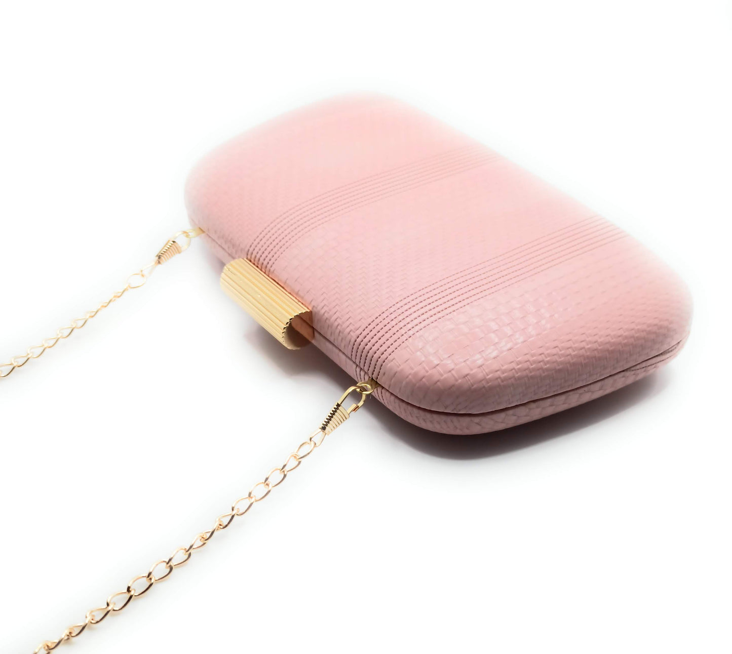 Cartera De Mano Bolso Fiesta · Trenzado Rosa Claro