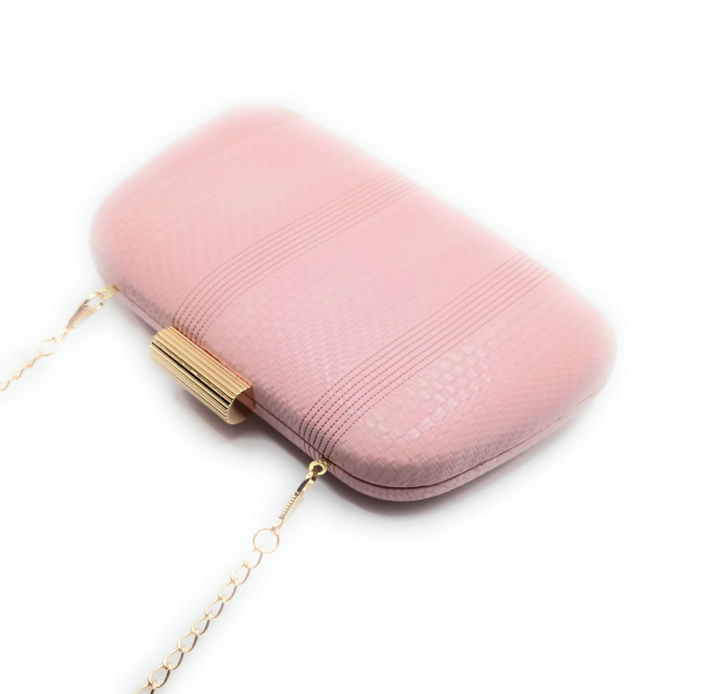 Cartera De Mano Bolso Fiesta · Trenzado Rosa Claro