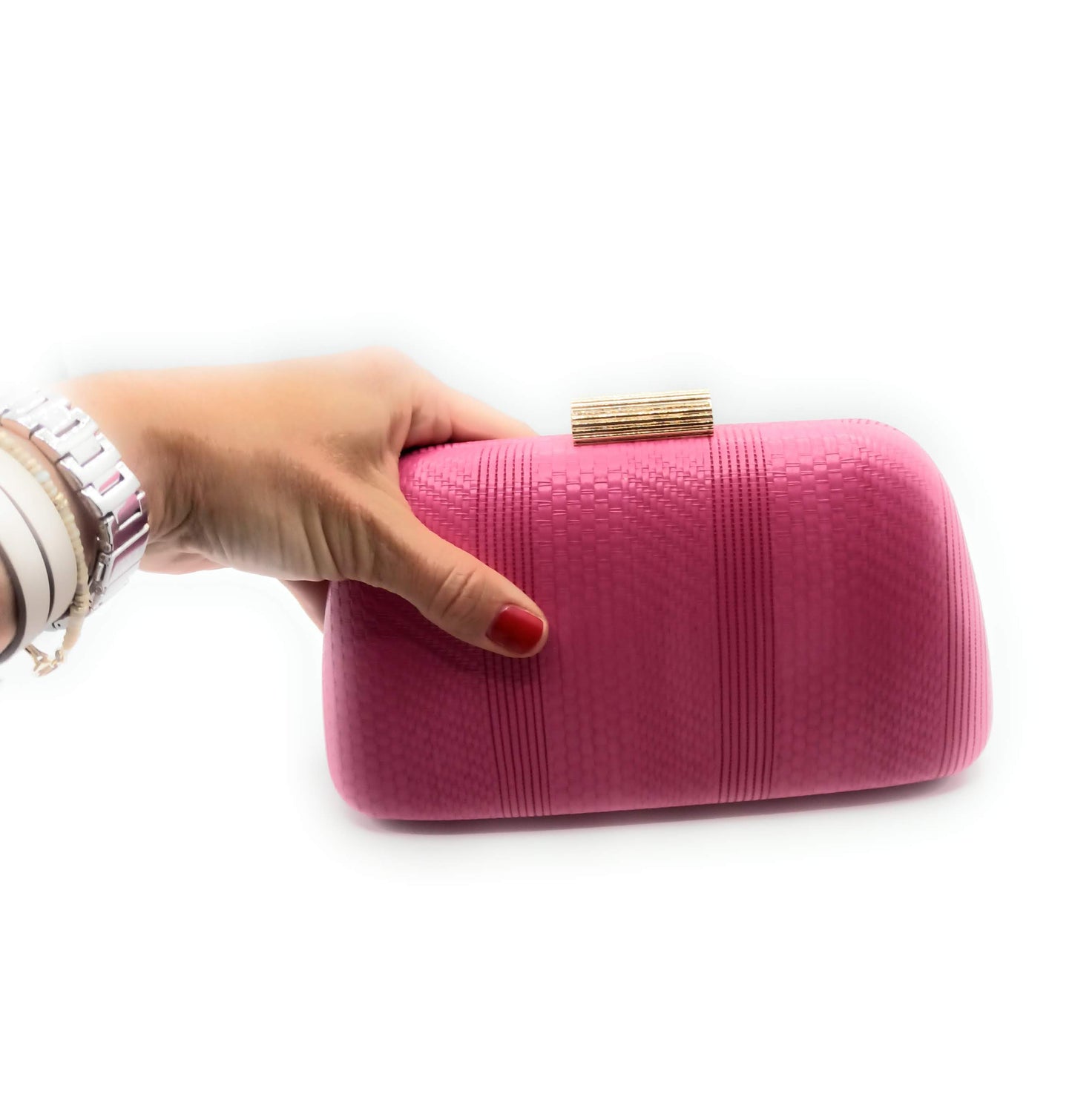 Cartera De Mano Bolso Fiesta · Trenzado Fucsia