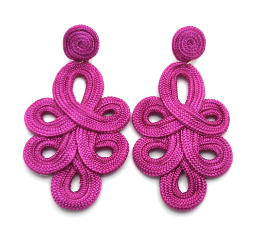 Pendientes Largos de Fiesta y Flamenca – Ligereza y Estilo Andaluz · Buganvilla (últimas unidades!)