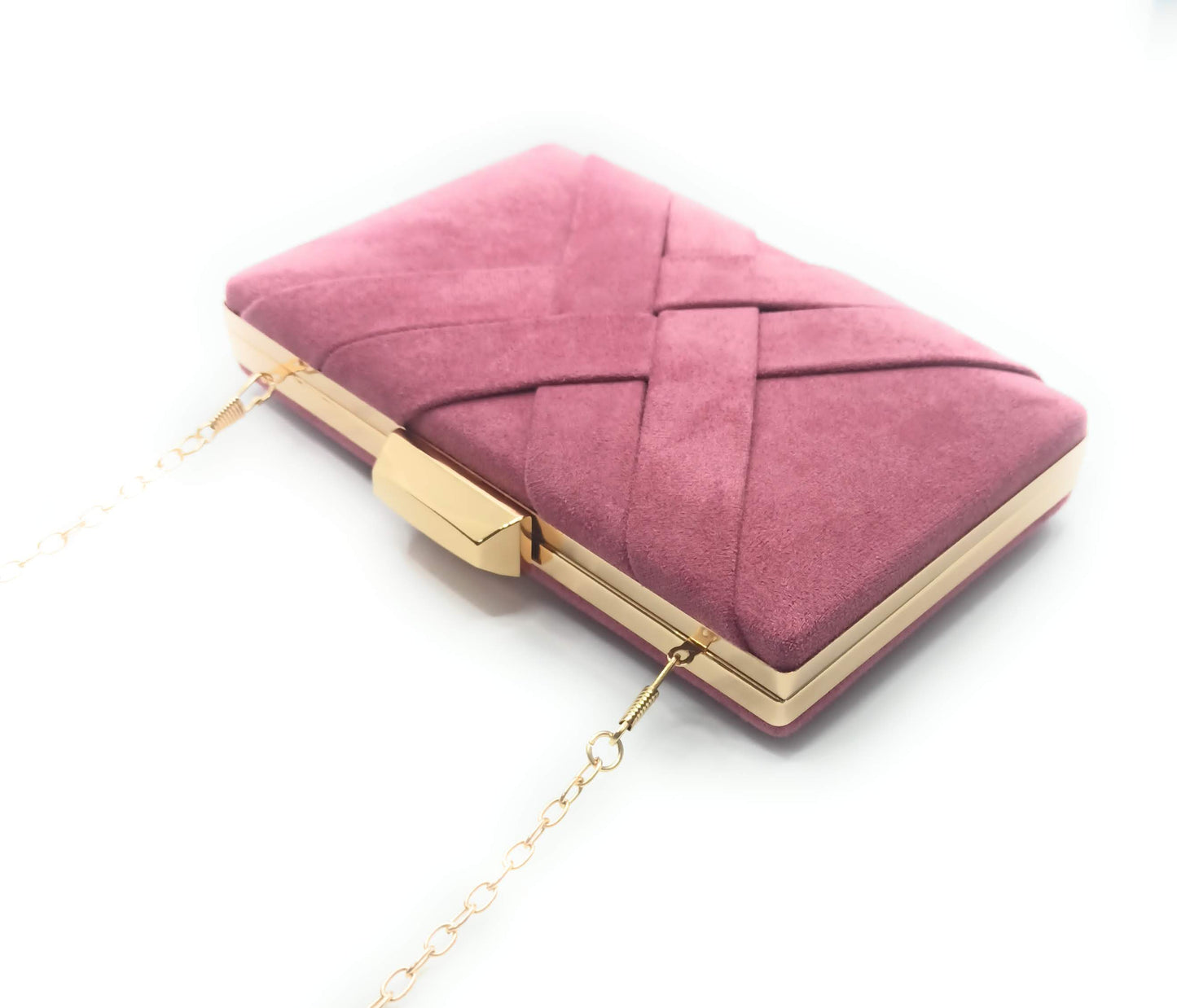 Cartera De Mano Bolso Fiesta · Cruzado Ante Granate (última unidad!)