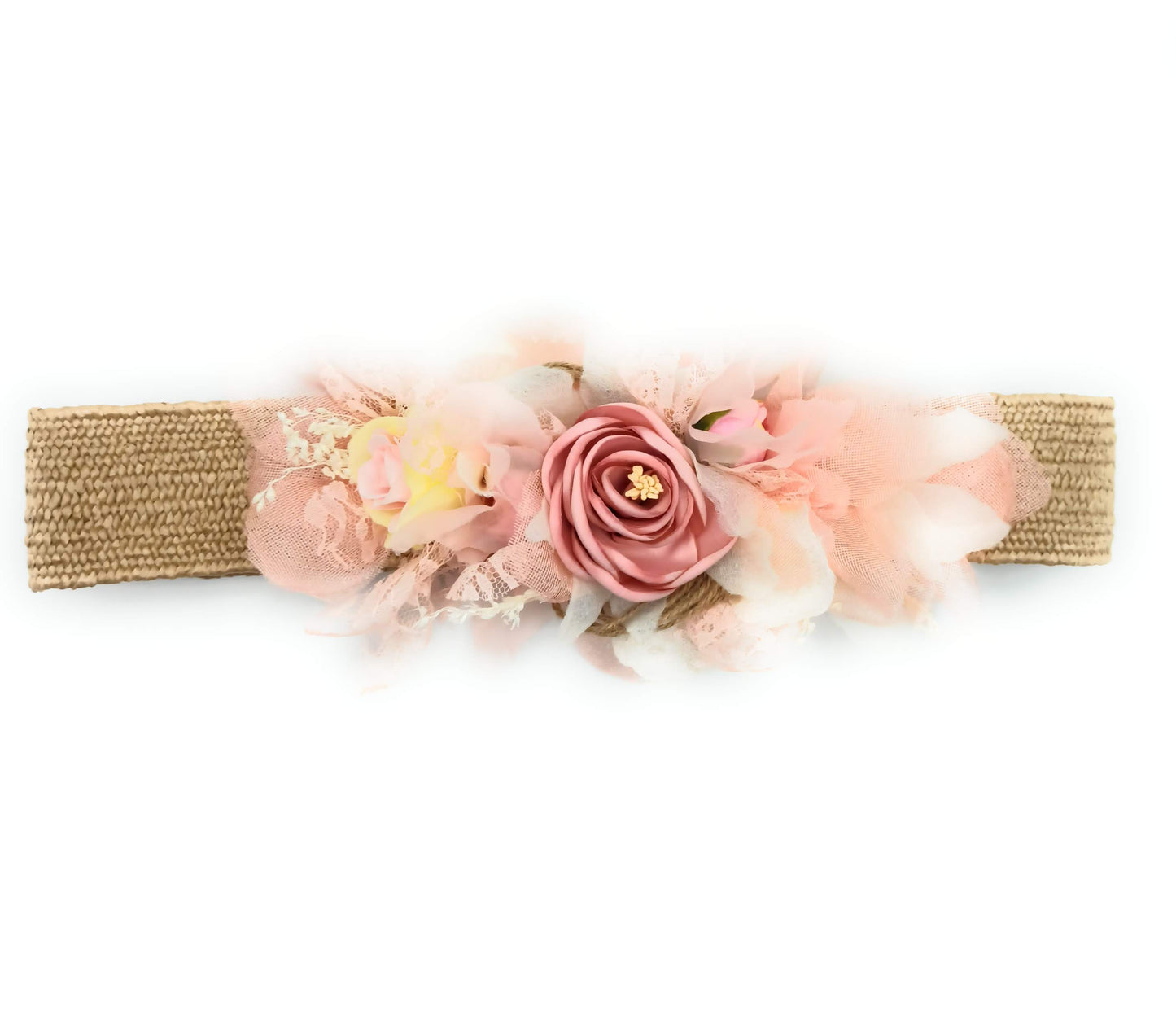 Cinturón de Flores · Rafia Rosa Pastel (última unidad!)