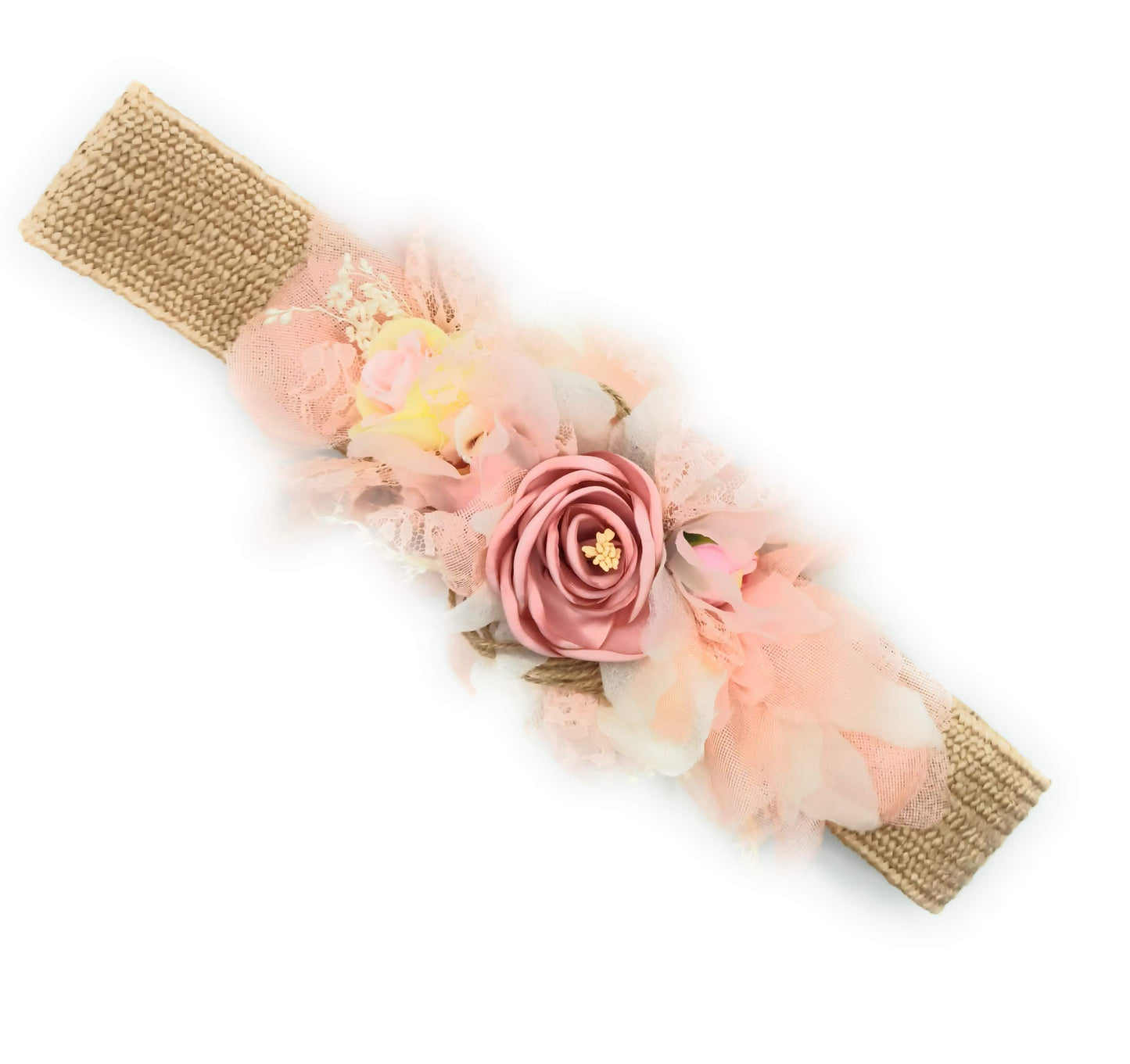 Cinturón de Flores · Rafia Rosa Pastel (última unidad!)