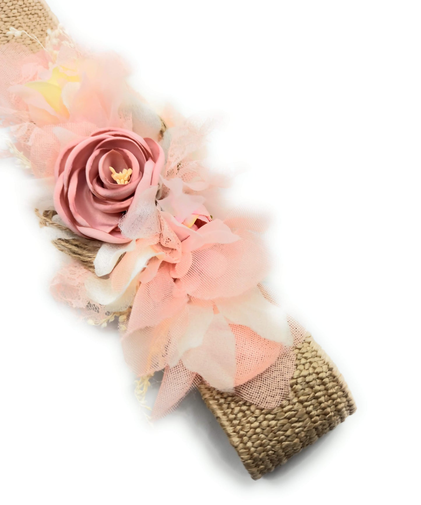 Cinturón de Flores · Rafia Rosa Pastel (última unidad!)