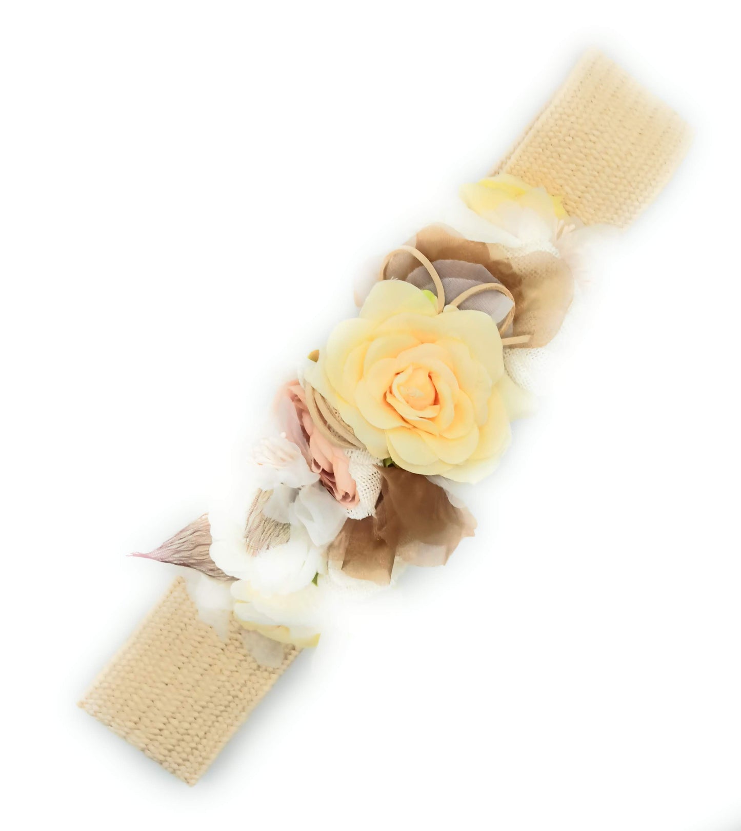 Cinturón de Flores · Rafia Marfil Beis