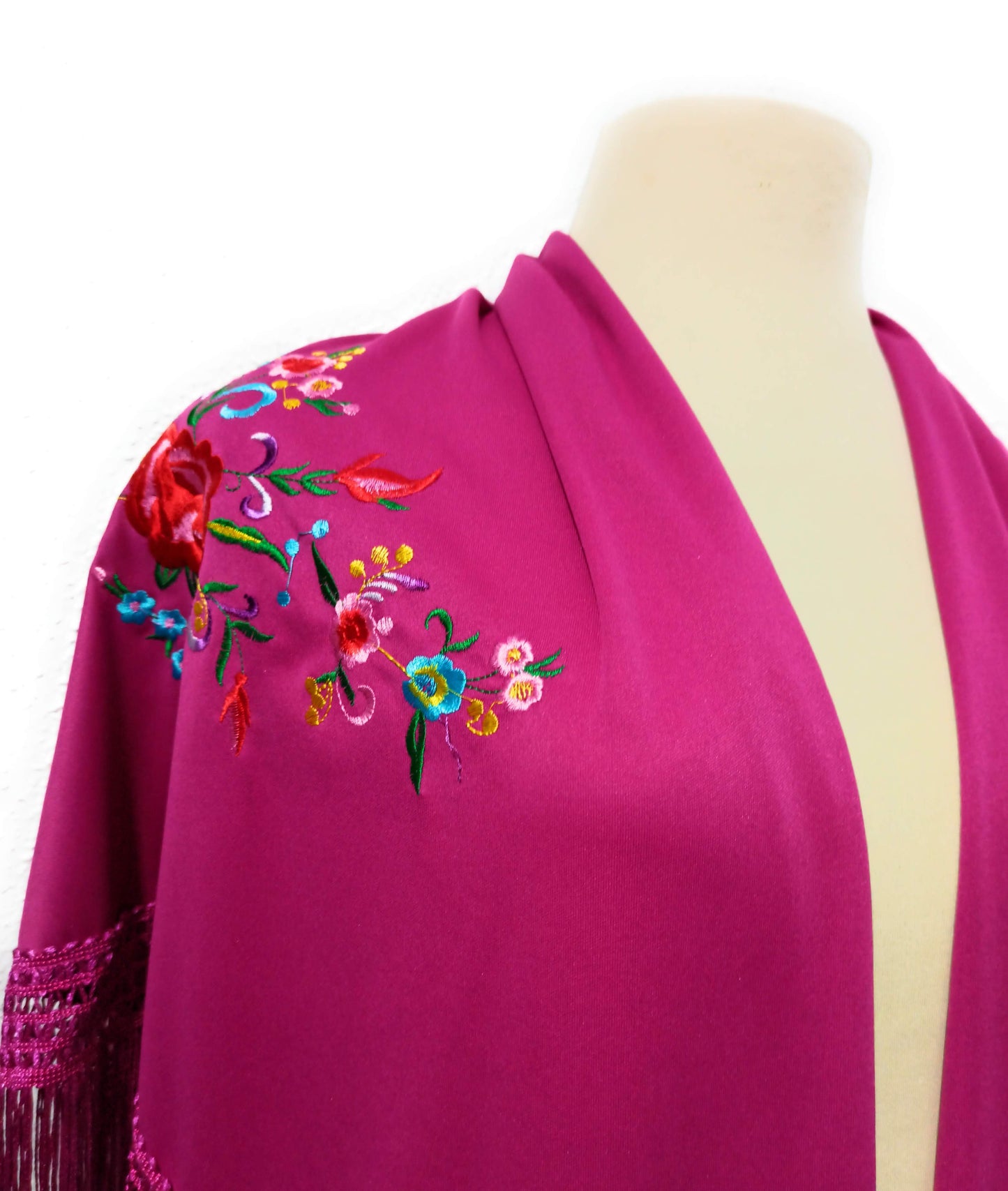 Mantón Flamenco Grande Bordado · Buganvilla Multicolor (175 x 85cm)