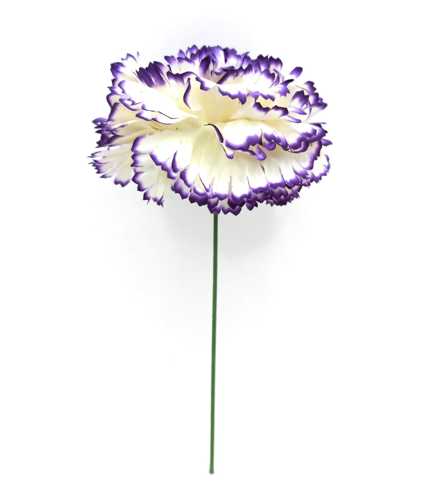 Clavel XL Grande Flor Flamenca Adorno Pelo Feria de Abril · Marfil Morado Ø13cm