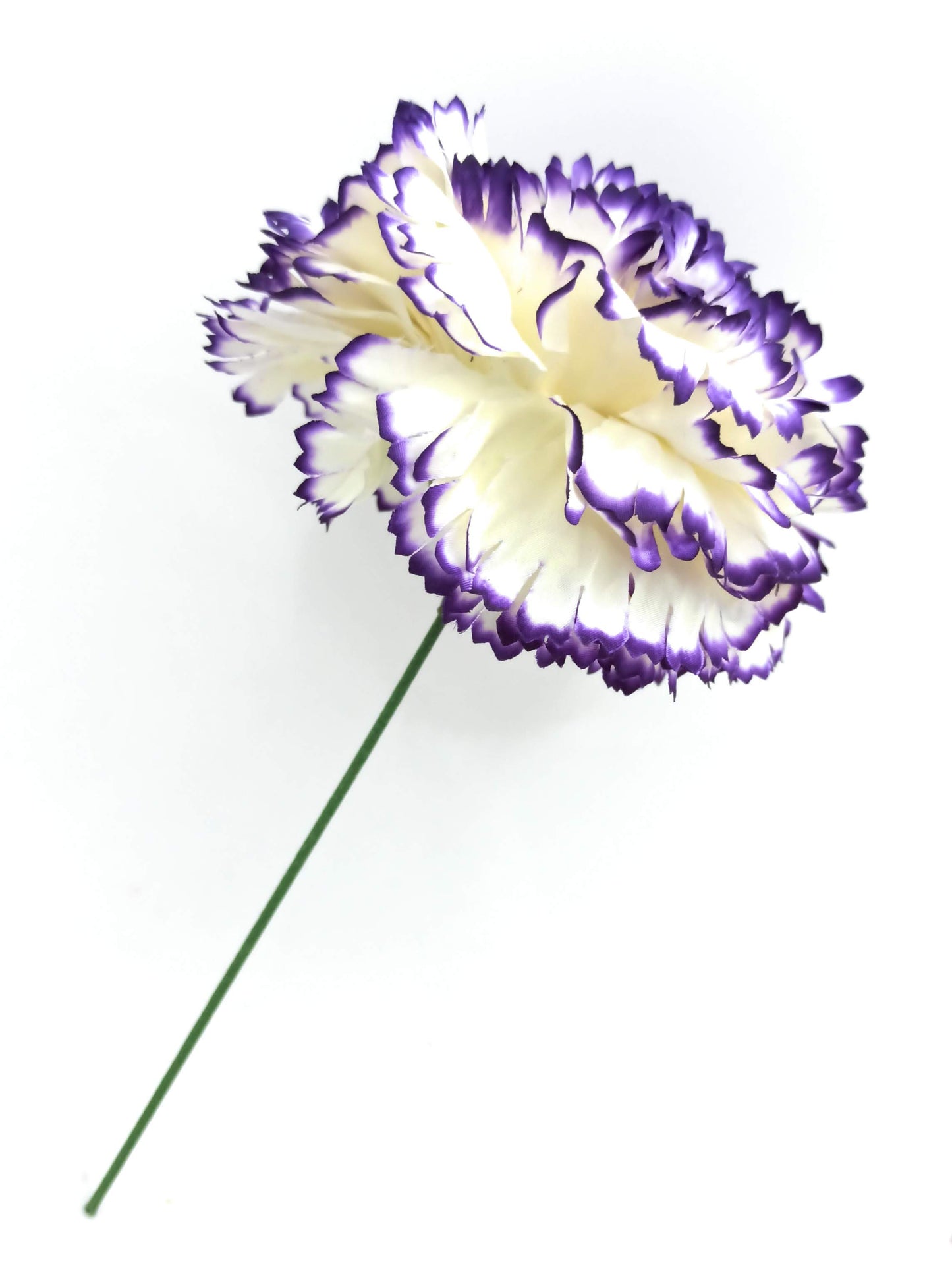 Clavel XL Grande Flor Flamenca Adorno Pelo Feria de Abril · Marfil Morado Ø13cm