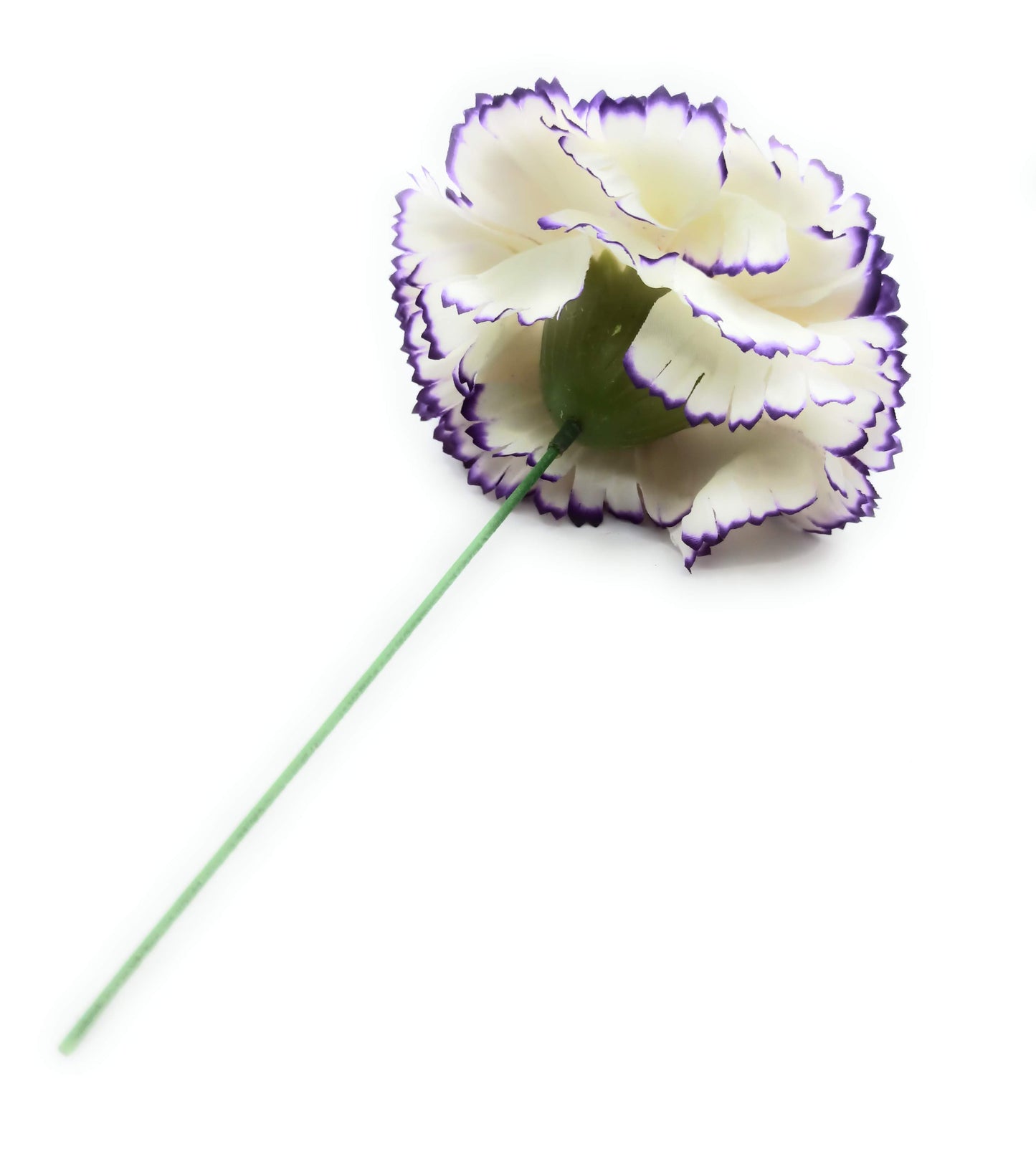 Clavel XL Grande Flor Flamenca Adorno Pelo Feria de Abril · Marfil Morado Ø13cm