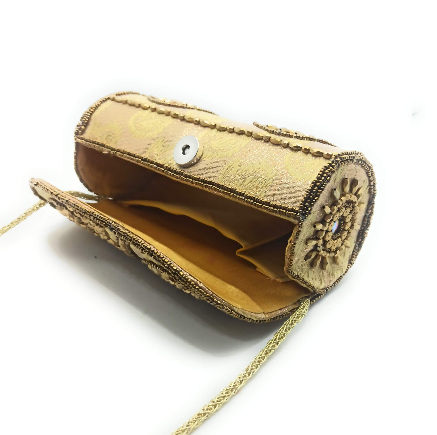 Cartera De Mano Bolso Fiesta · Artesanía étnica bordada, Tubo Dorado (última unidad!)