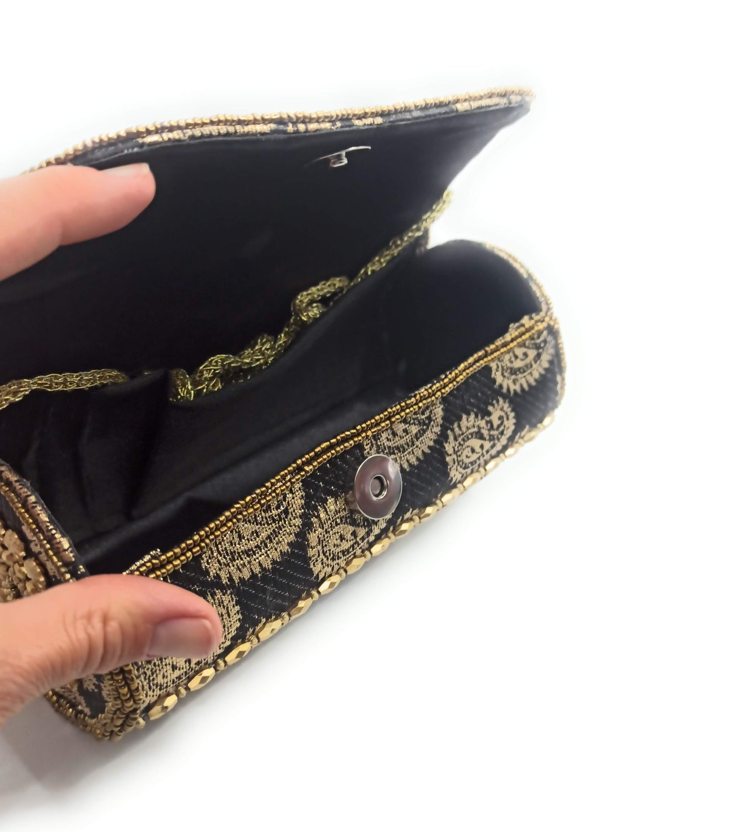 Cartera De Mano Bolso Fiesta Bordado · Artesanía étnica, Tubo Negro (últimas unidades!)