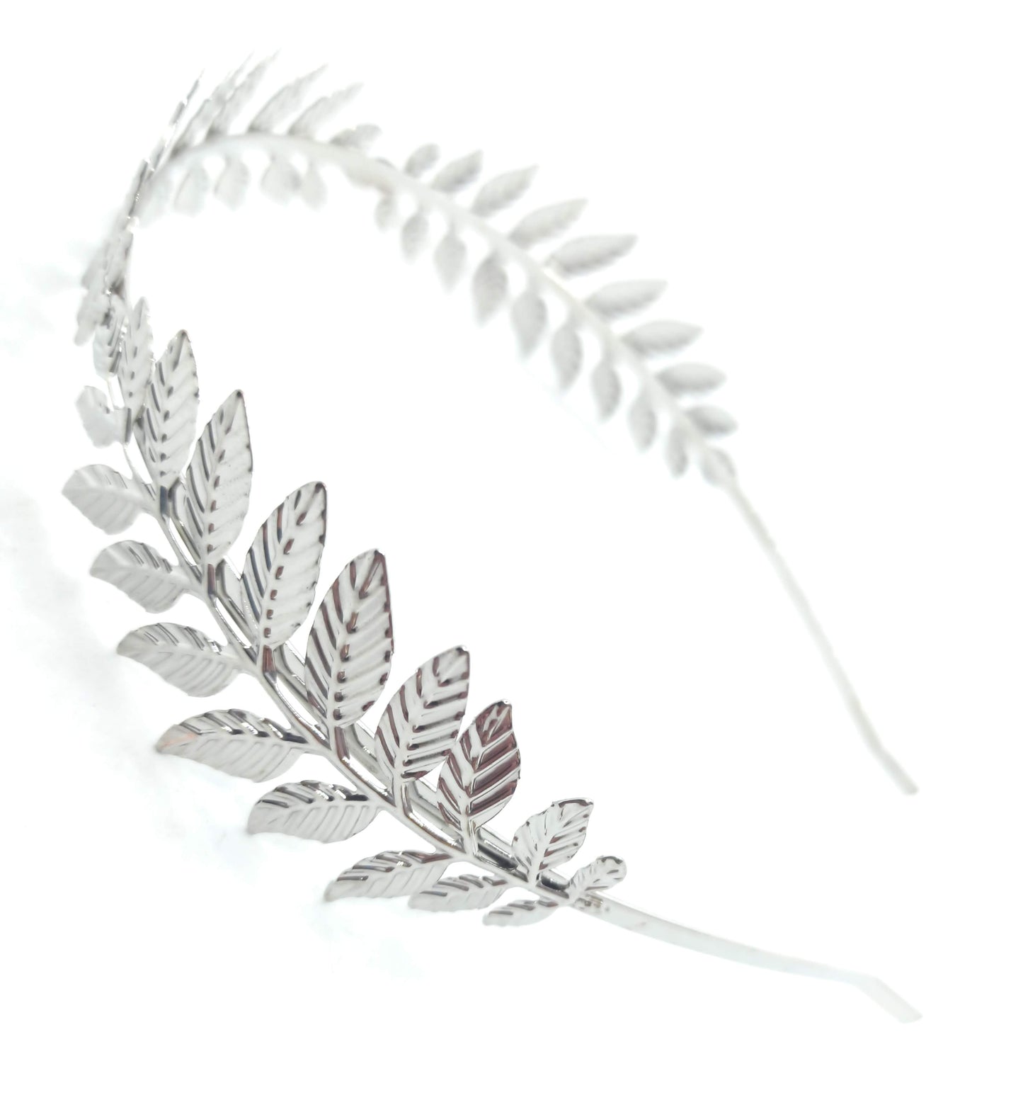 Diadema de Pelo Plateada · Hojas Plata
