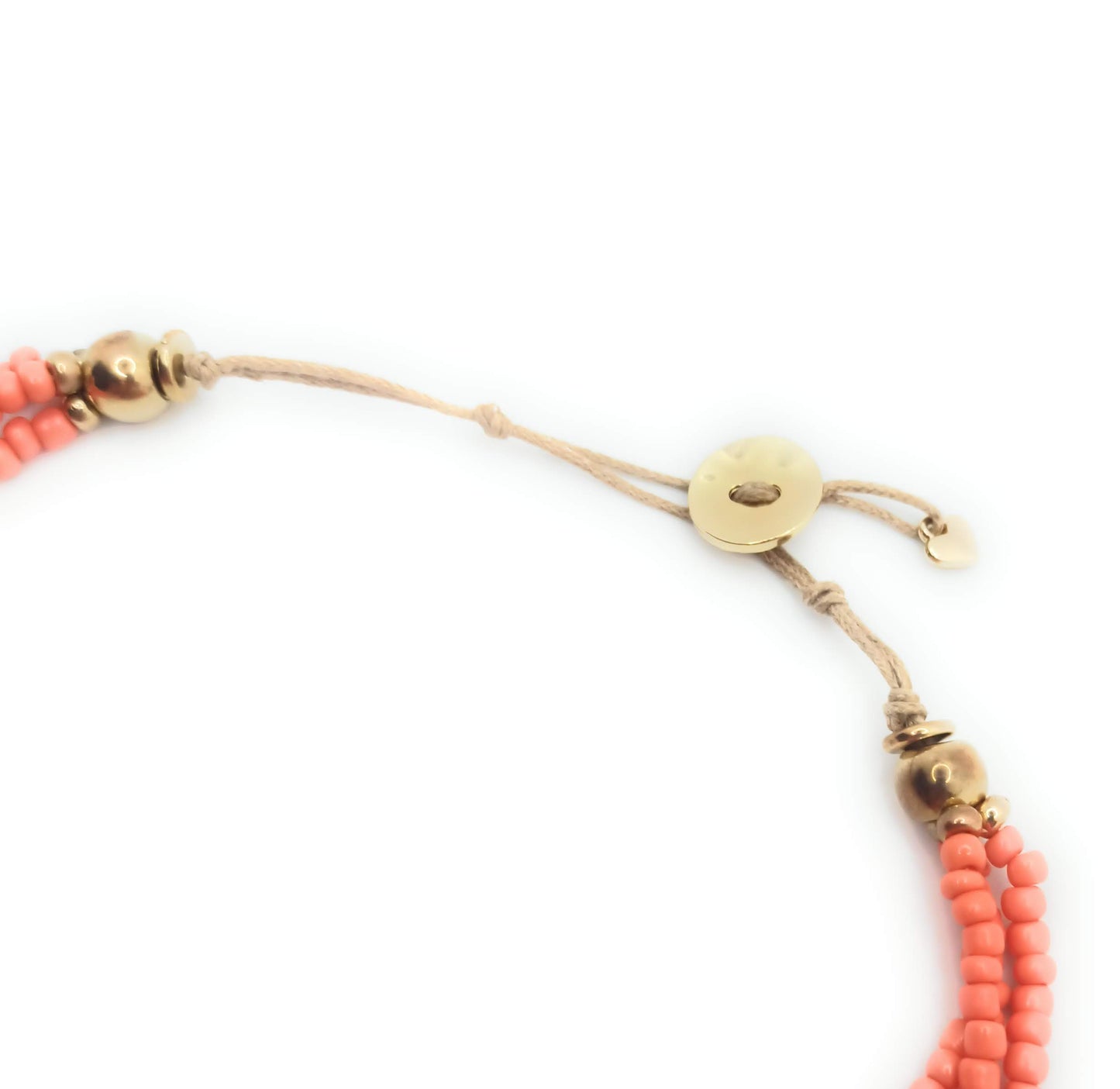 Collar Corto Triple · Coral Naranja