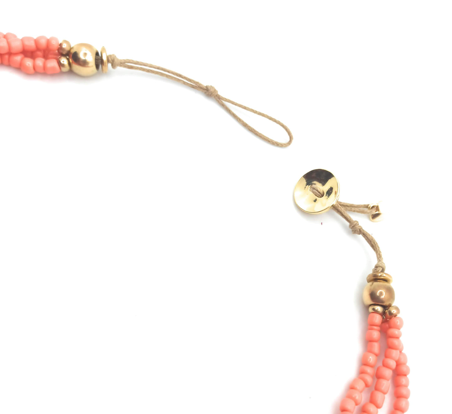 Collar Corto Triple · Coral Naranja