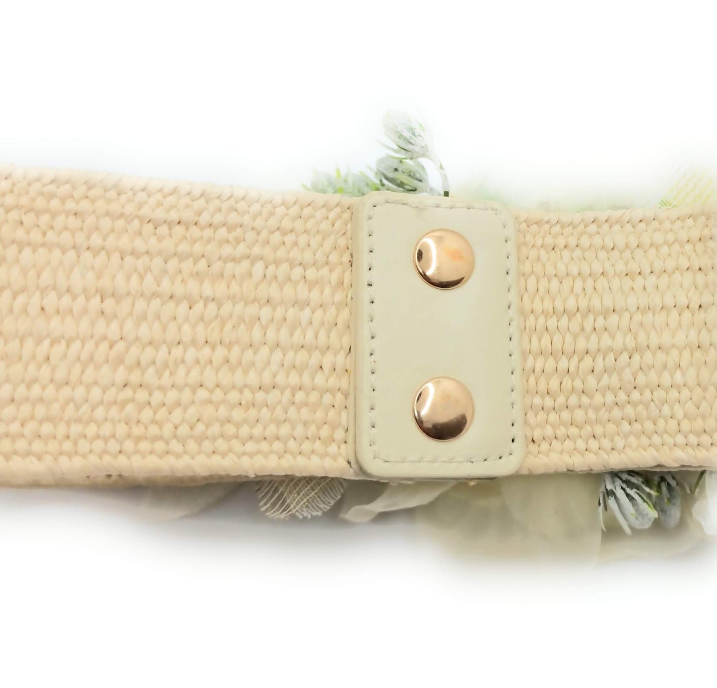 Cinturón de Flores · Rafia Rosas Blancas