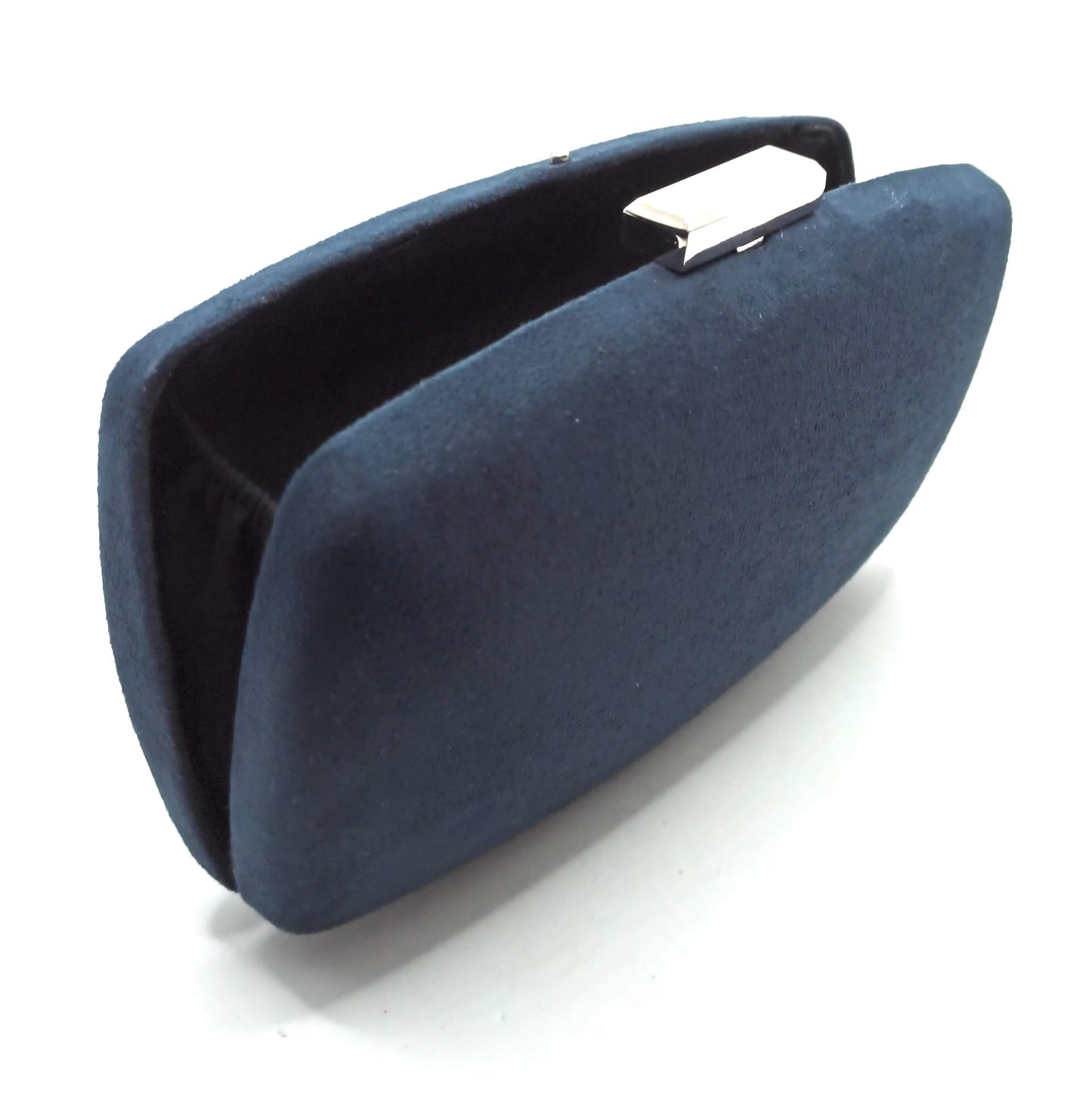 Cartera De Mano Bolso Fiesta · Ante Ovalado Azul Noche