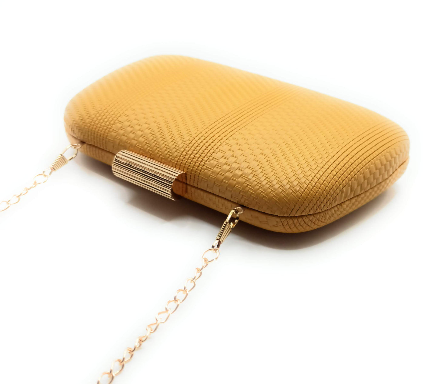 Cartera De Mano Bolso Fiesta · Trenzado Mostaza (última unidad!)