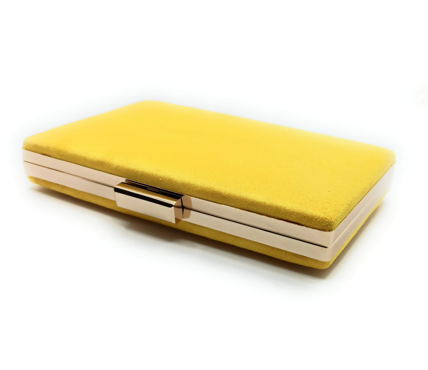 Cartera De Mano Bolso Fiesta Rectangular · Ante Amarillo