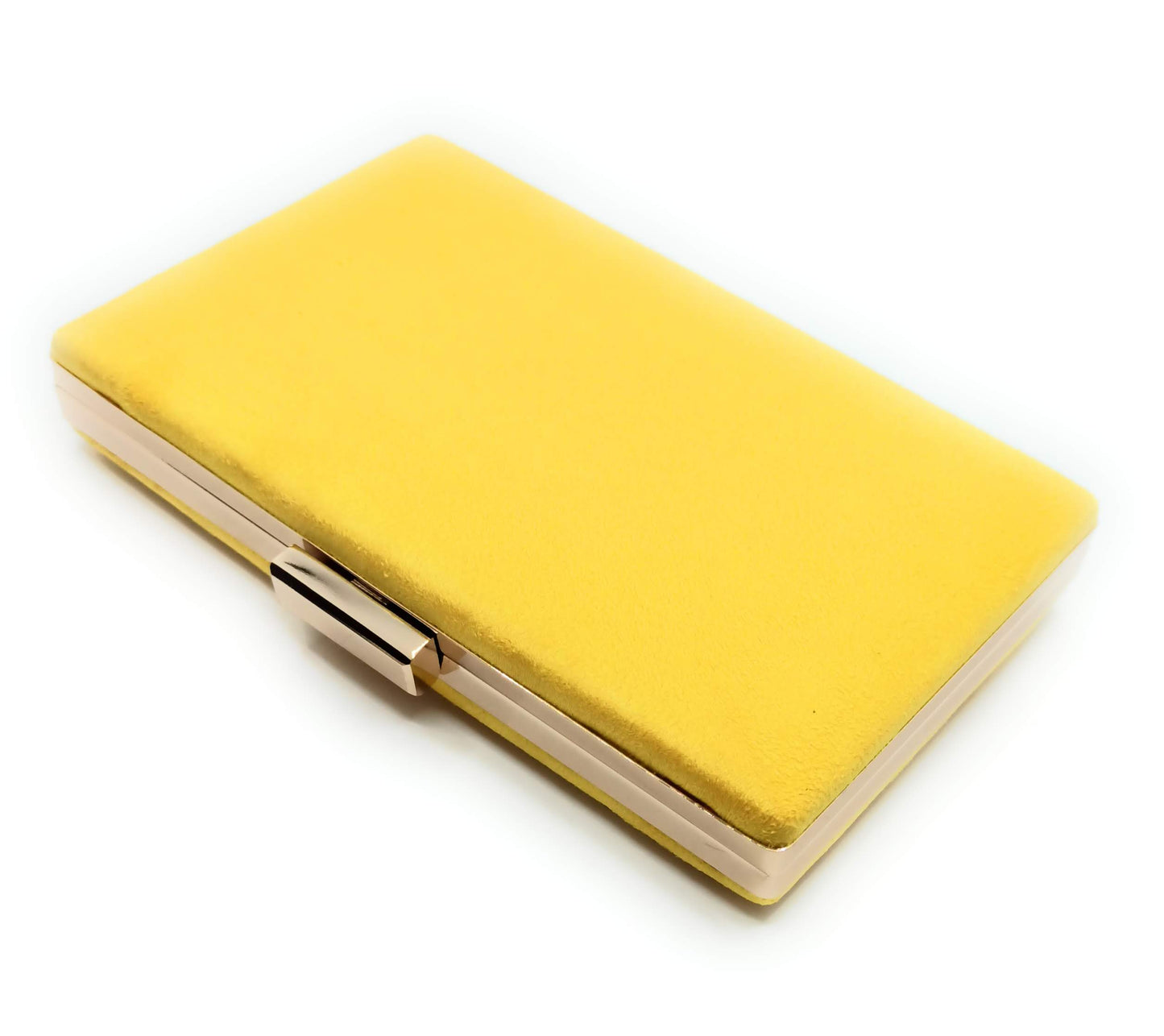 Cartera De Mano Bolso Fiesta Rectangular · Ante Amarillo