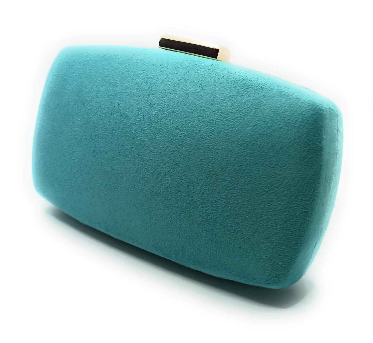 Cartera De Mano Bolso Fiesta · Ante Ovalado Turquesa (última unidad!)