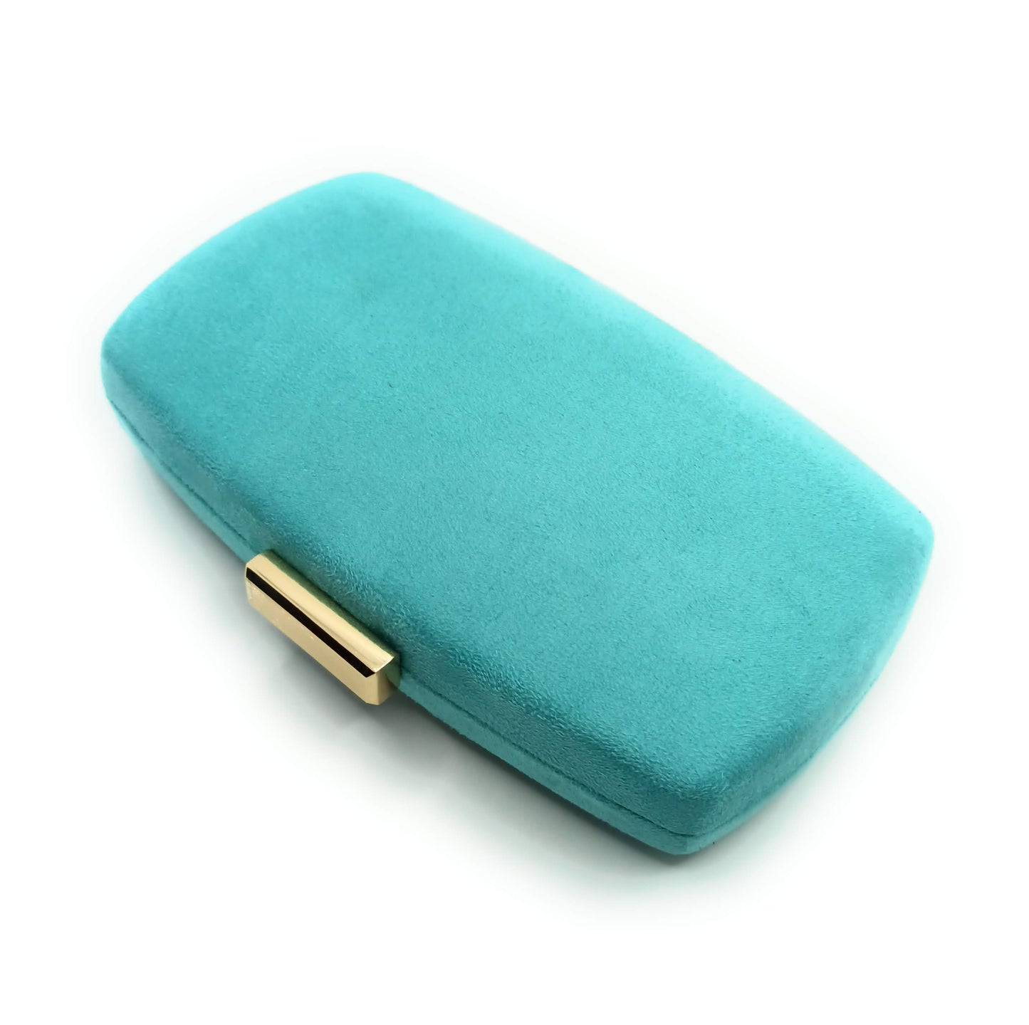 Cartera De Mano Bolso Fiesta · Ante Ovalado Turquesa (última unidad!)