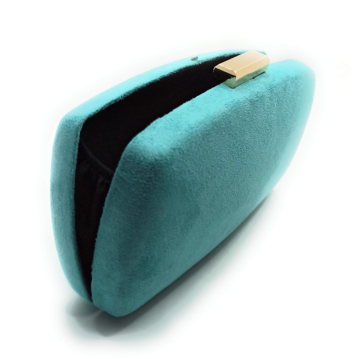 Cartera De Mano Bolso Fiesta · Ante Ovalado Turquesa (última unidad!)