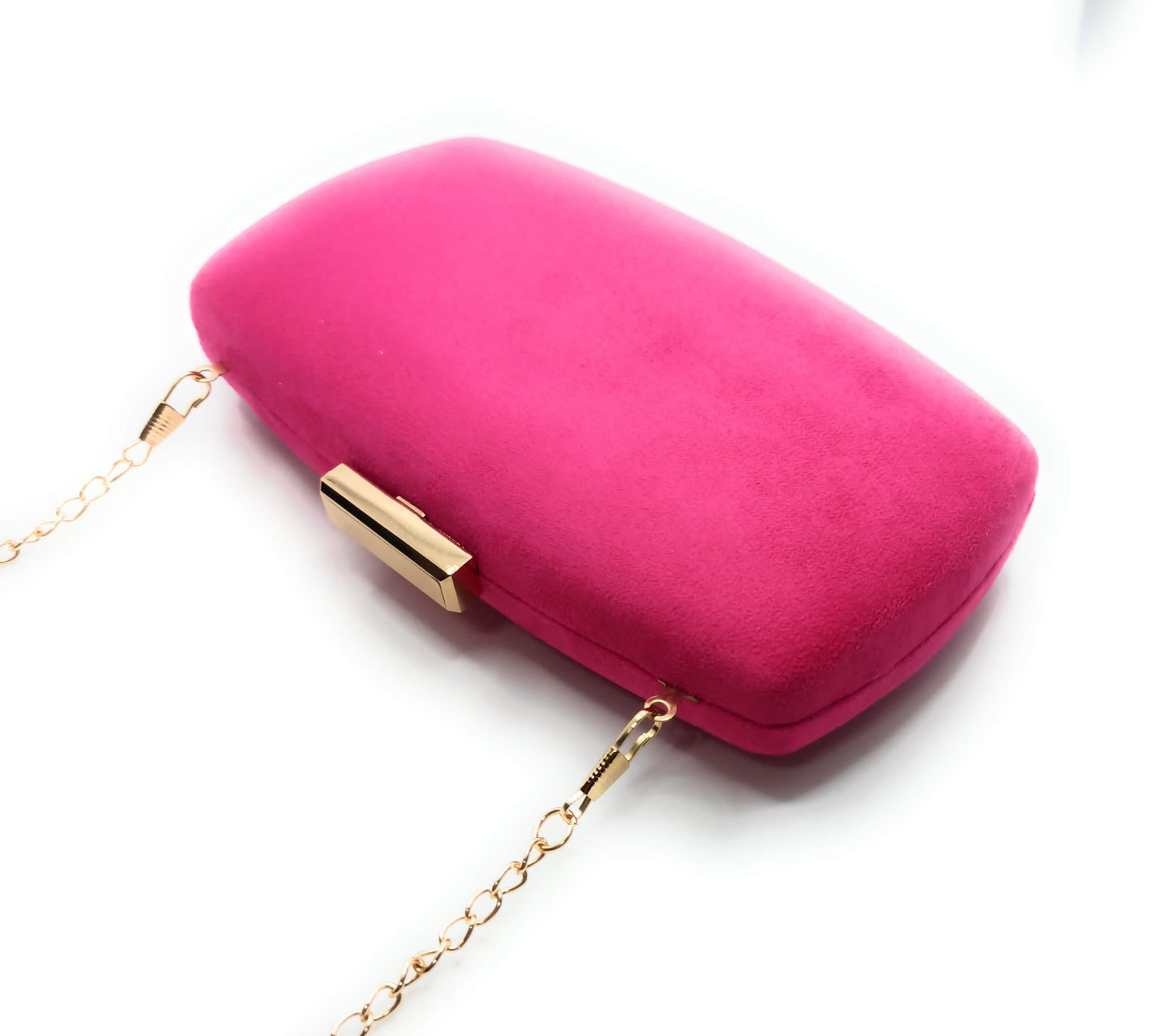 Cartera De Mano Bolso Fiesta · Ante Ovalado Fucsia