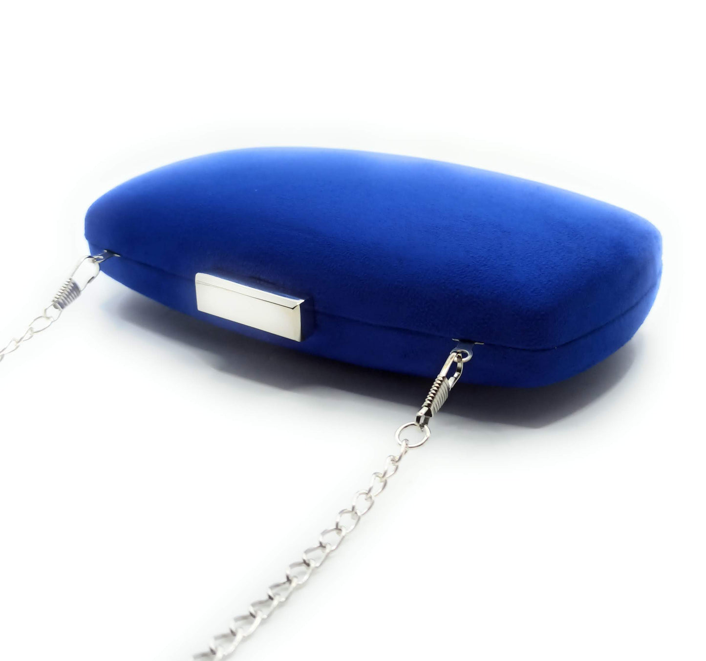 Cartera De Mano Bolso Fiesta · Ante Ovalado Azul Klein