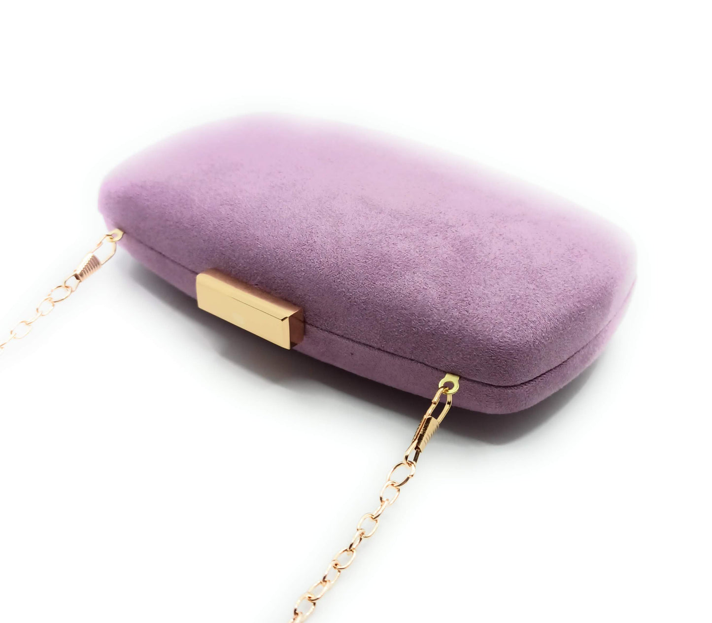 Cartera De Mano Bolso Fiesta · Ante Ovalado Lavanda (última unidad!)