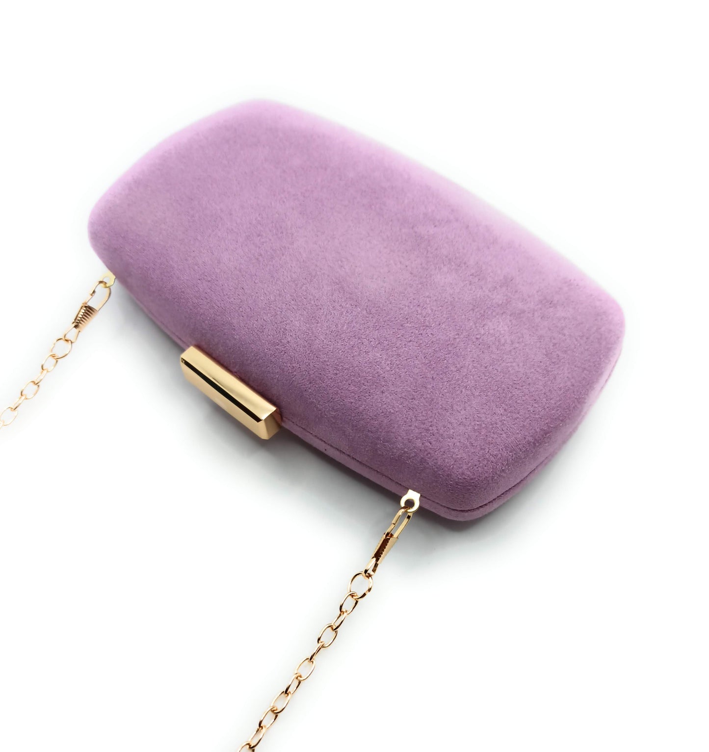 Cartera De Mano Bolso Fiesta · Ante Ovalado Lavanda (última unidad!)