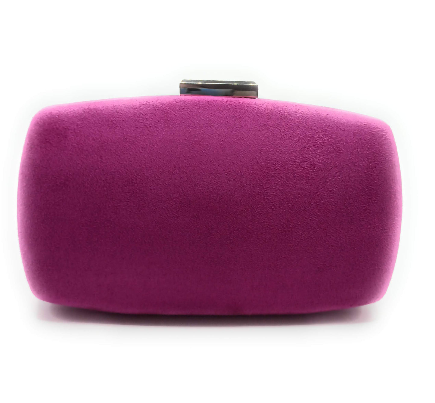 Cartera De Mano Bolso Fiesta · Ante Ovalado Violeta Plata