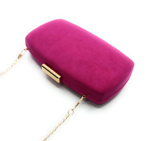 Cartera De Mano Bolso Fiesta · Ante Ovalado Buganvilla (última unidad!)