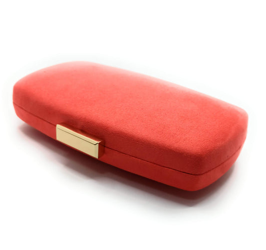 Cartera De Mano Bolso Fiesta · Ante Ovalado Coral (última unidad!)