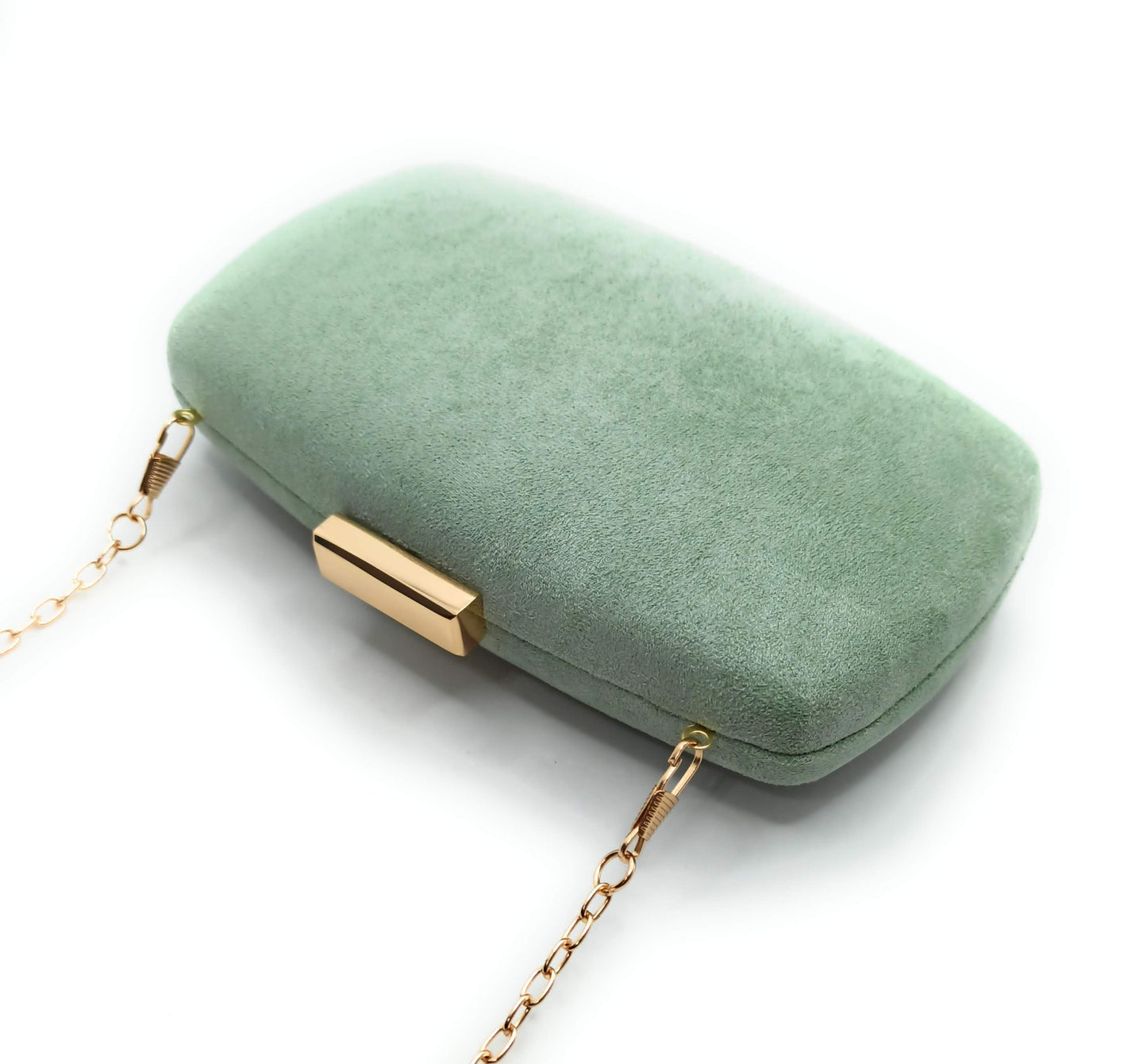 Cartera De Mano Bolso Fiesta · Ante Ovalado Menta