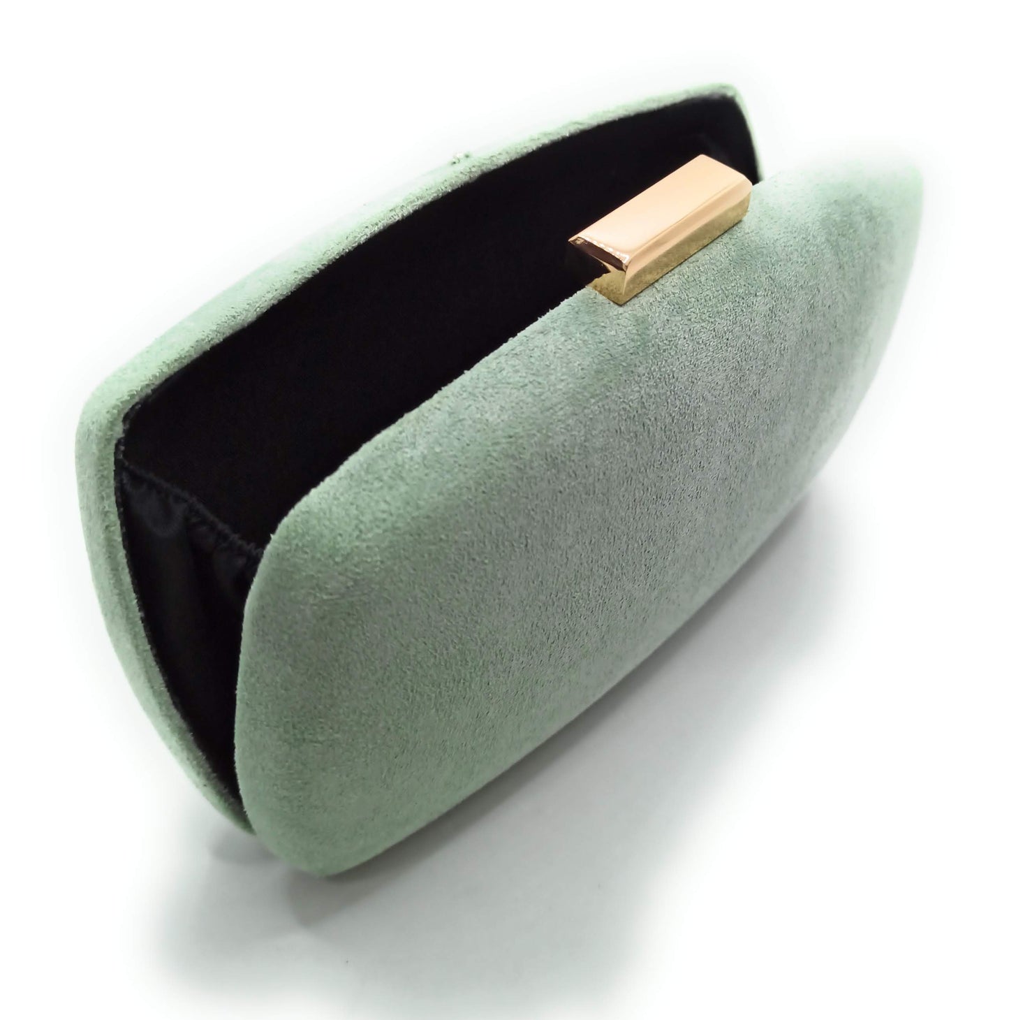 Cartera De Mano Bolso Fiesta · Ante Ovalado Menta