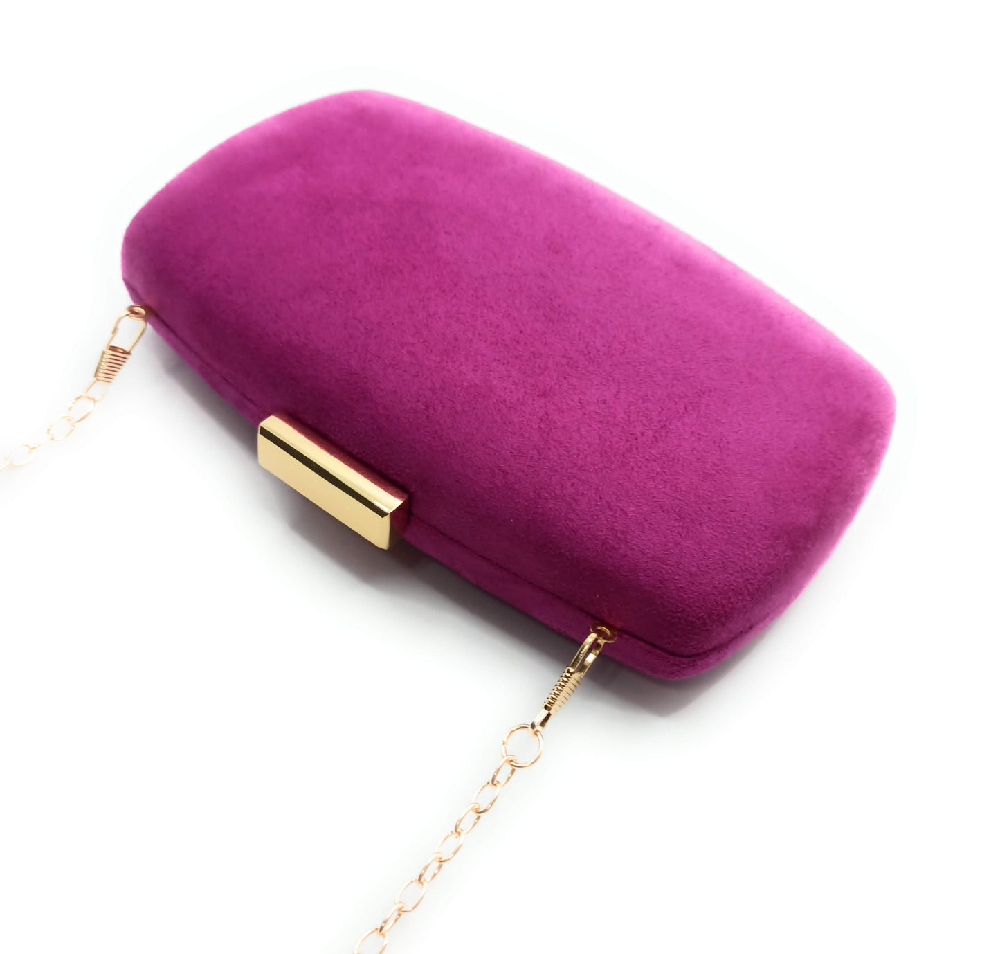 Cartera De Mano Bolso Fiesta · Ante Ovalado Violeta Oro