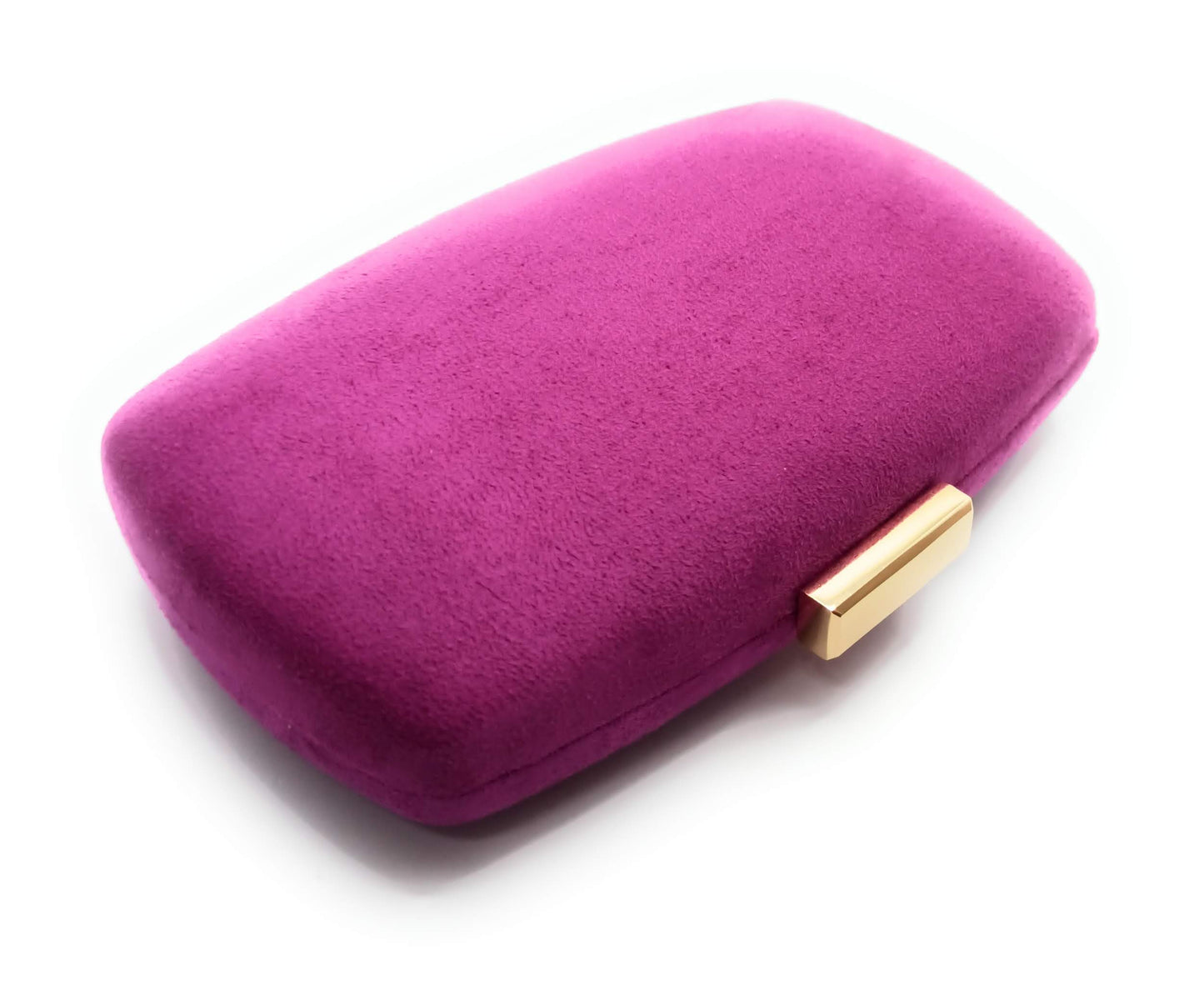 Cartera De Mano Bolso Fiesta · Ante Ovalado Violeta Oro