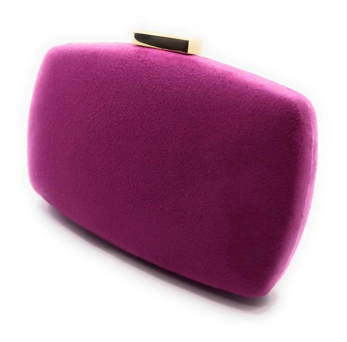 Cartera De Mano Bolso Fiesta · Ante Ovalado Violeta Oro