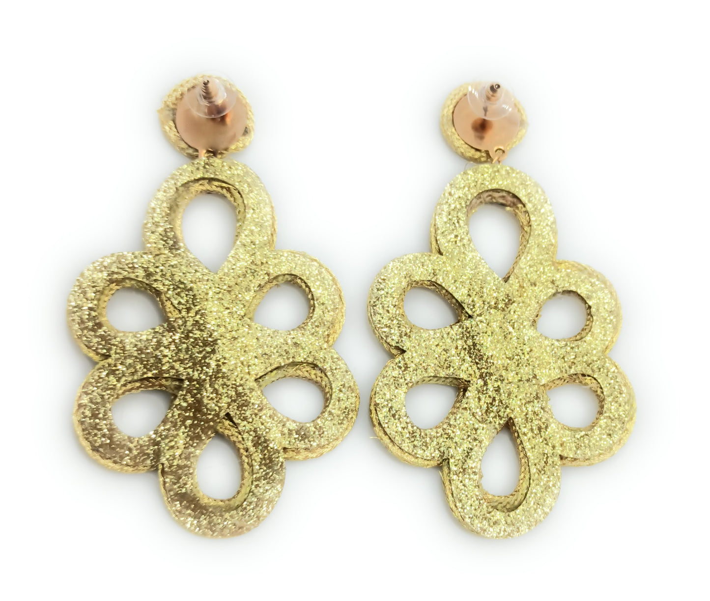 Pendientes largos dorados y ligeros de flamenca · Oro