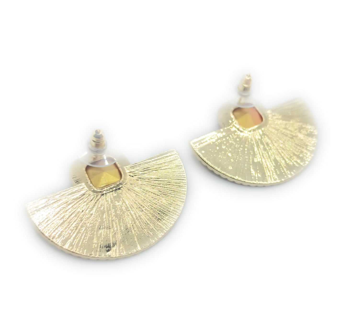 Pendientes Dorados con Cristal · Oro Sol Coral