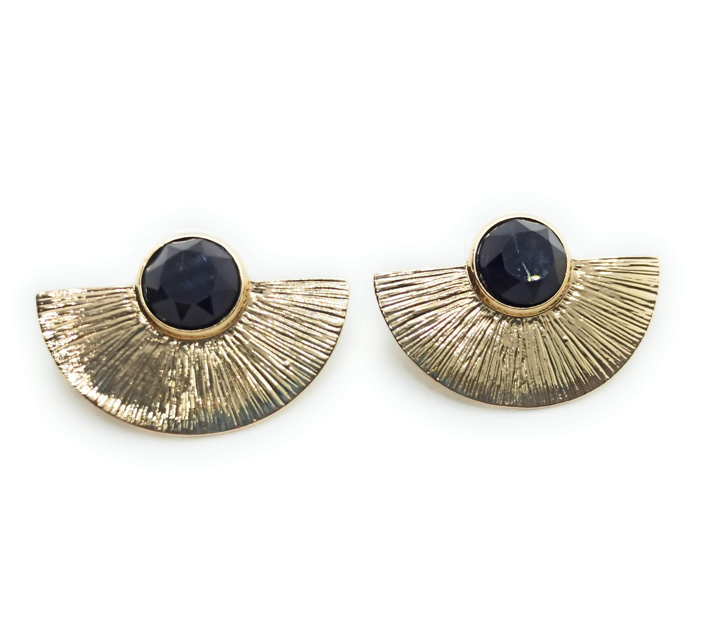 Pendientes Dorados con Cristal · Oro Sol Negro