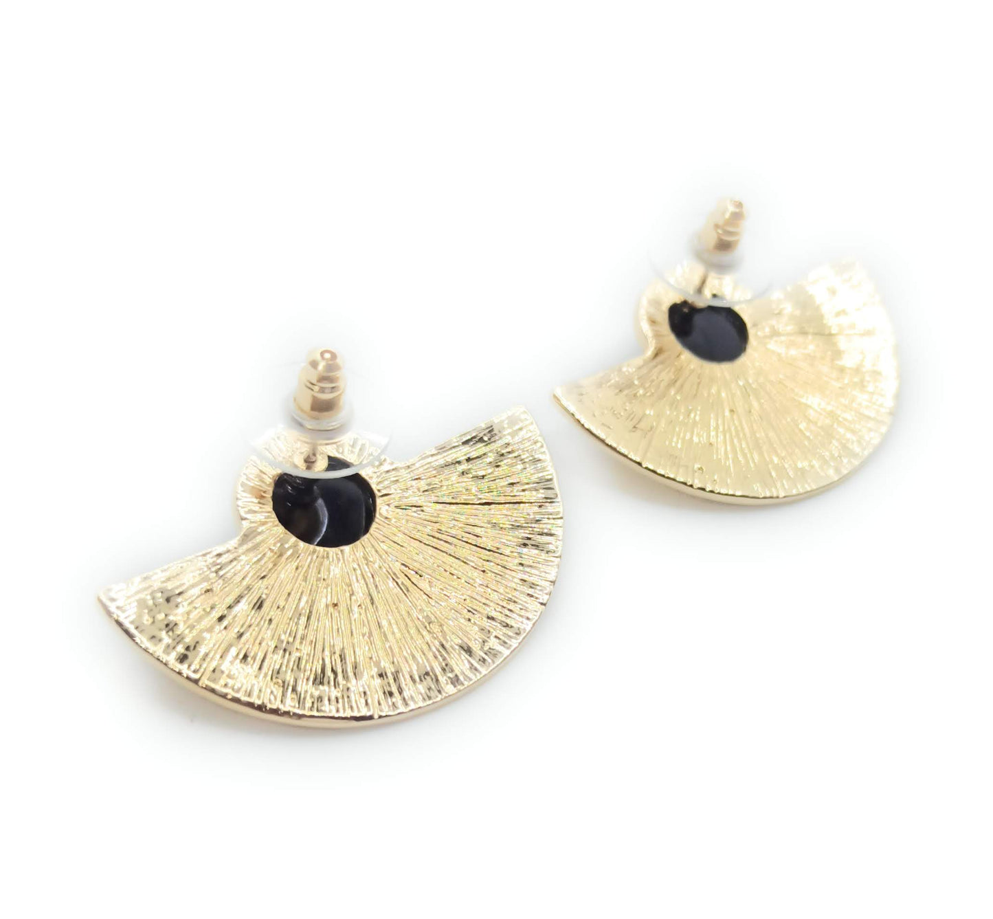 Pendientes Dorados con Cristal · Oro Sol Negro