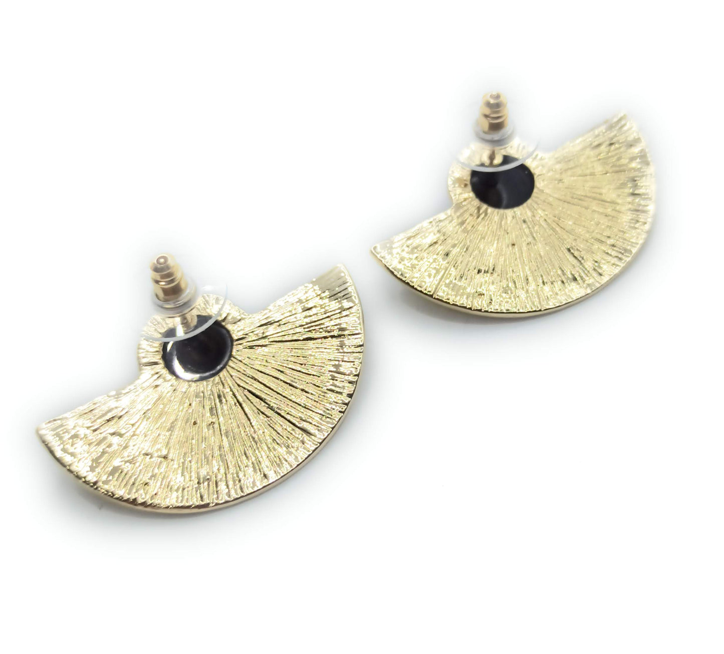 Pendientes Dorados con Cristal · Oro Sol Negro