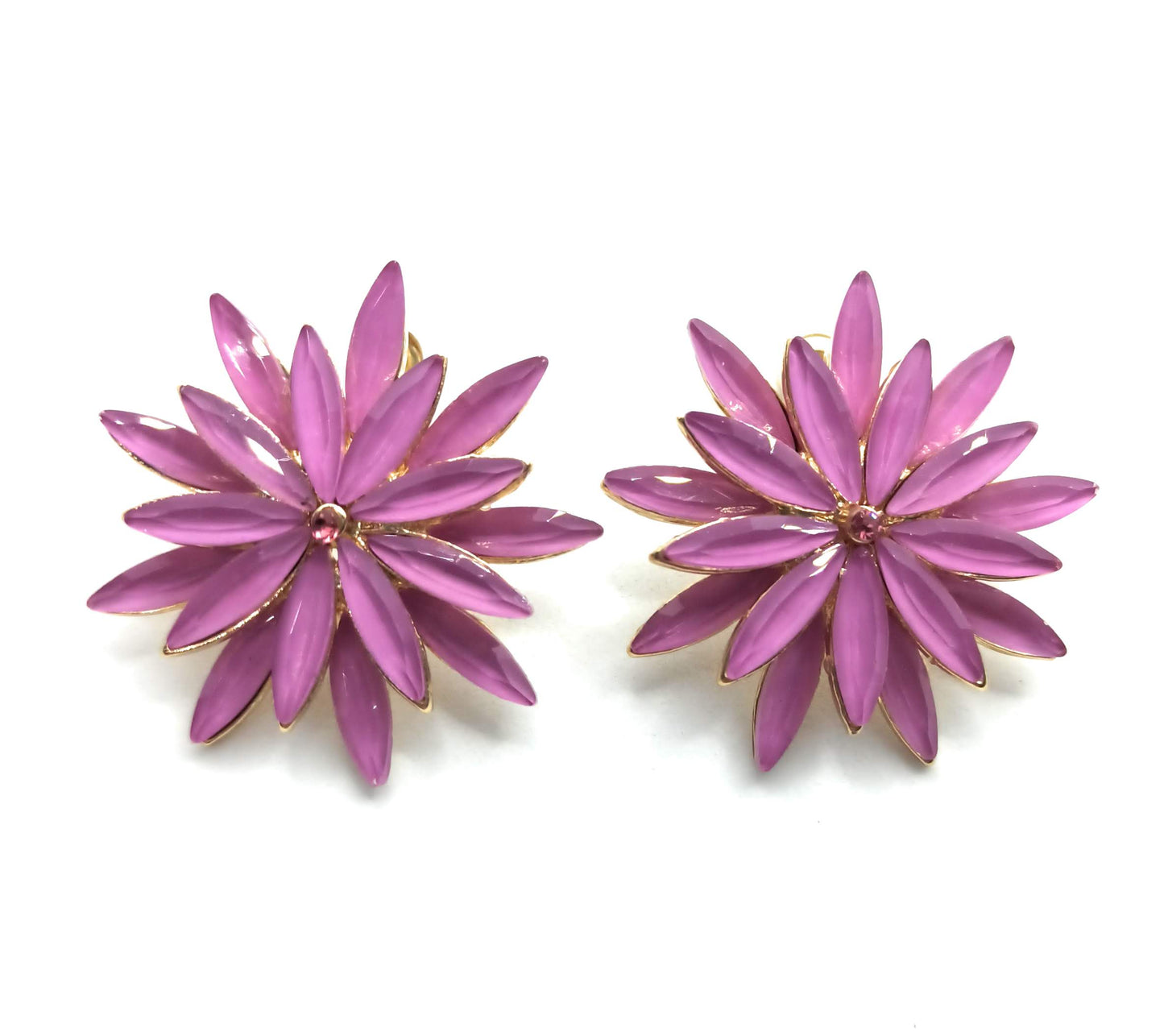 Pendientes Cristales Margarita · Malva, Oro