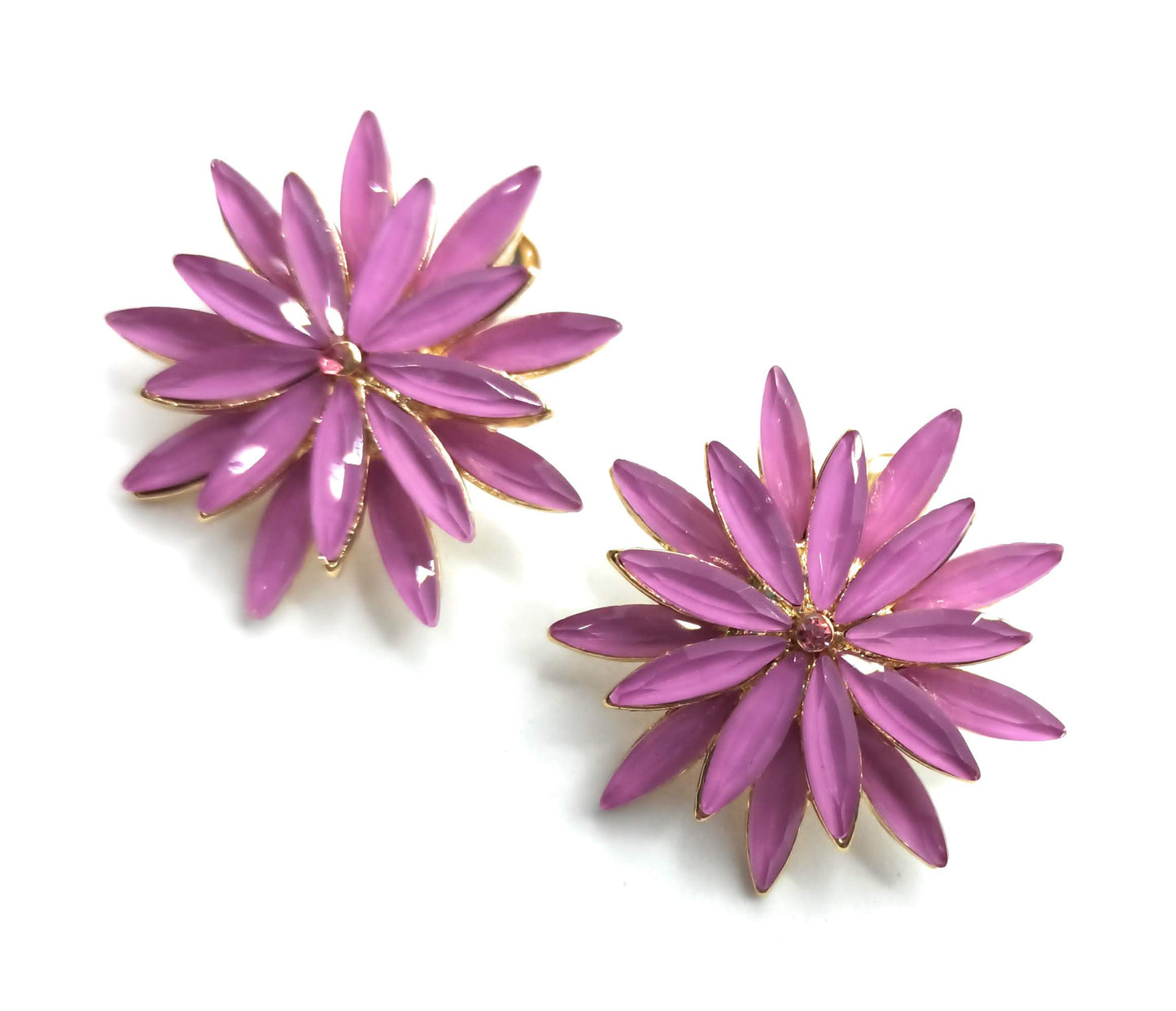 Pendientes Cristales Margarita · Malva, Oro